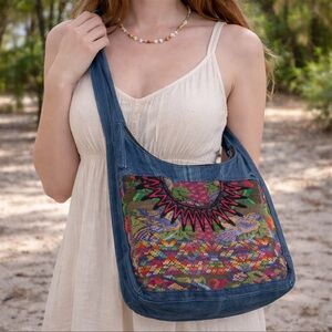 Multicolor Embroidered Shoulder Bag